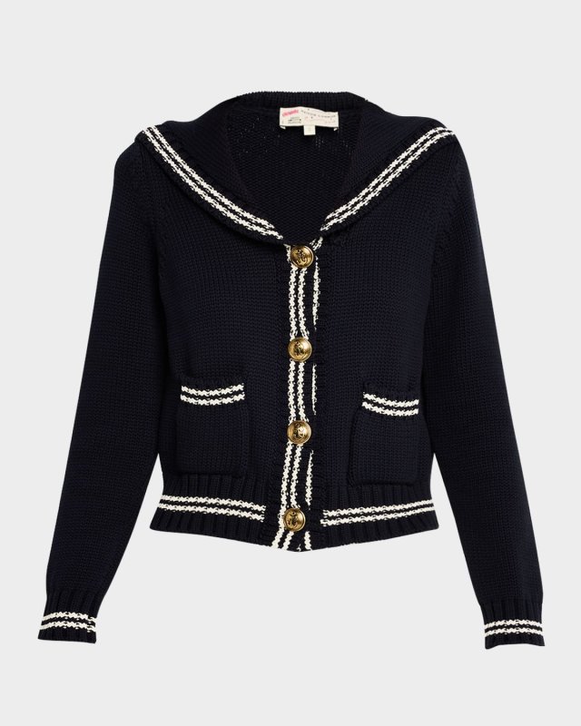 Cotton-Blend Nautical Cardigan